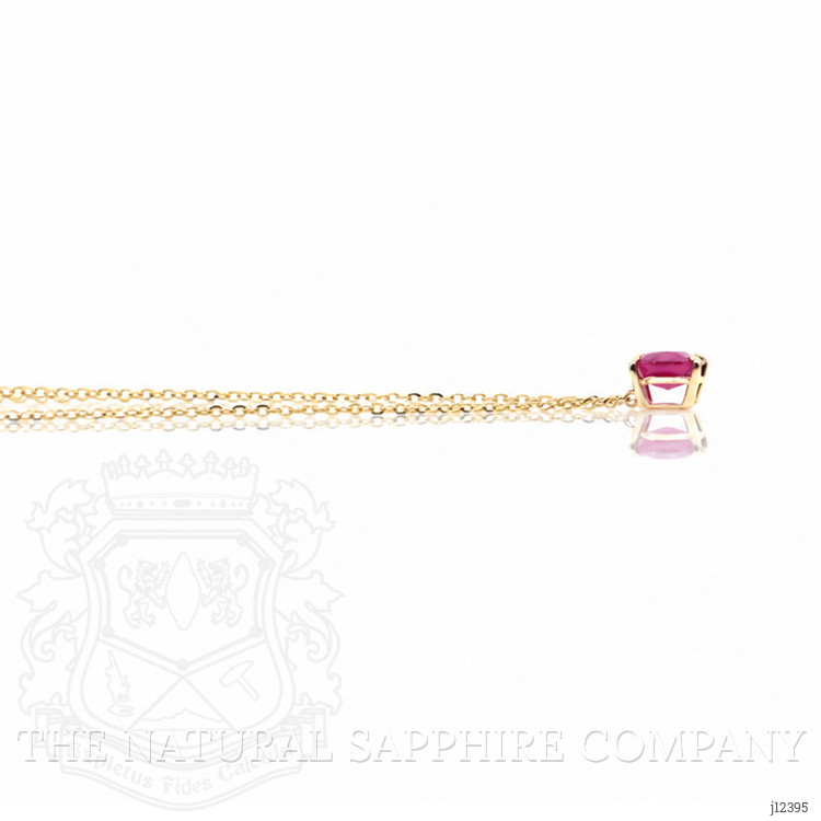 0.97 Ct. Ruby Solitaire Necklace, 14K Yellow Gold