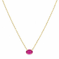 0.97 Ct. Ruby Solitaire Necklace, 14K Yellow Gold Image