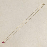 0.97 Ct. Ruby Solitaire Necklace, 14K Yellow Gold Life Style