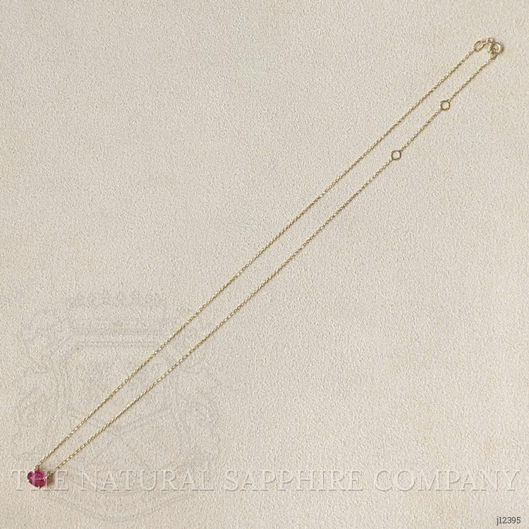 0.97 Ct. Ruby Solitaire Necklace, 14K Yellow Gold