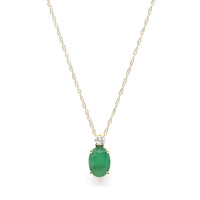0.77 Ct. Emerald 14K Yellow Gold necklace