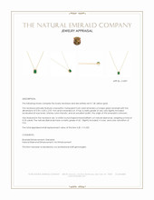 0.60 Ct. Emerald and Natural Diamond Accent Stones Necklace, 14K Yellow Gold Appraisal