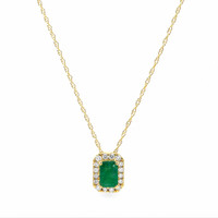 0.60 Ct. Emerald 14K Yellow Gold necklace