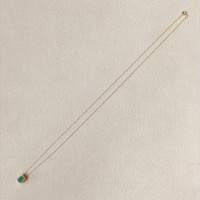 0.60 Ct. Emerald and Natural Diamond Accent Stones Necklace, 14K Yellow Gold Life Style