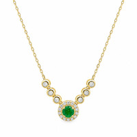 0.24 Ct. Emerald 14K Yellow Gold necklace