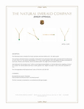 0.20 Ct. Emerald and Natural Diamond Bezel Necklace, 14K Yellow Gold Appraisal