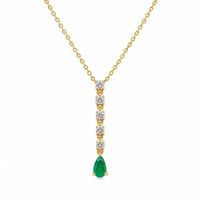 0.20 Ct. Emerald 14K Yellow Gold necklace