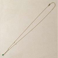 0.20 Ct. Emerald and Natural Diamond Bezel Necklace, 14K Yellow Gold Life Style