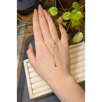 0.20 Ct. Emerald and Natural Diamond Bezel Necklace, 14K Yellow Gold Life Style