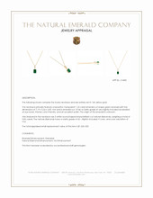 1.22 Ct. Emerald and Natural Diamond Pave Necklace, 14K Yellow Gold Appraisal