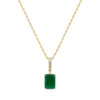 1.22 Ct. Emerald 14K Yellow Gold necklace