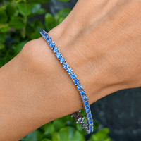 6.84 Ct.Tw. Sapphire 14K White Gold bracelet