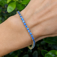 0.97 Ct.Tw. Sapphire 14K Yellow Gold bracelet