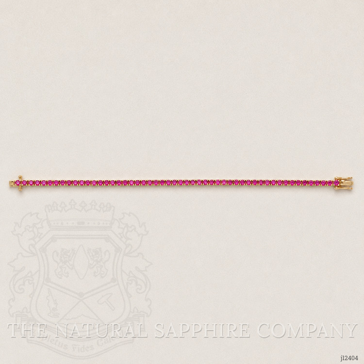 6.90 Ct.Tw. Pink Sapphire Tennis/Line Bracelet, 14K Yellow Gold