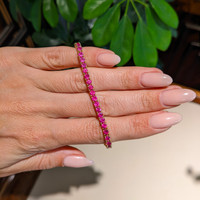 6.90 Ct.Tw.Total Carat Weight Pink Sapphire Tennis/Line Bracelet, 14K Yellow Gold Life Style