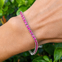 7.24 Ct.Tw. Sapphire 10K White Gold bracelet
