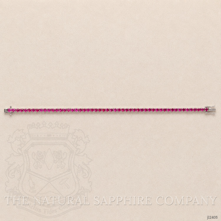 7.24 Ct.Tw. Pink Sapphire Tennis/Line Bracelet, 10K White Gold