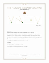 0.54 Ct. Emerald and Natural Diamond Bezel Necklace, 14K Yellow Gold Appraisal