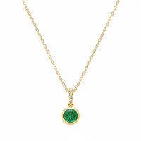 0.54 Ct. Emerald 14K Yellow Gold necklace