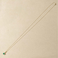 0.54 Ct. Emerald and Natural Diamond Bezel Necklace, 14K Yellow Gold Life Style