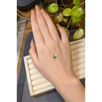 0.54 Ct. Emerald and Natural Diamond Bezel Necklace, 14K Yellow Gold Life Style