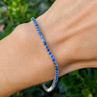 3.46 Ct.Tw. Sapphire 14K White Gold bracelet