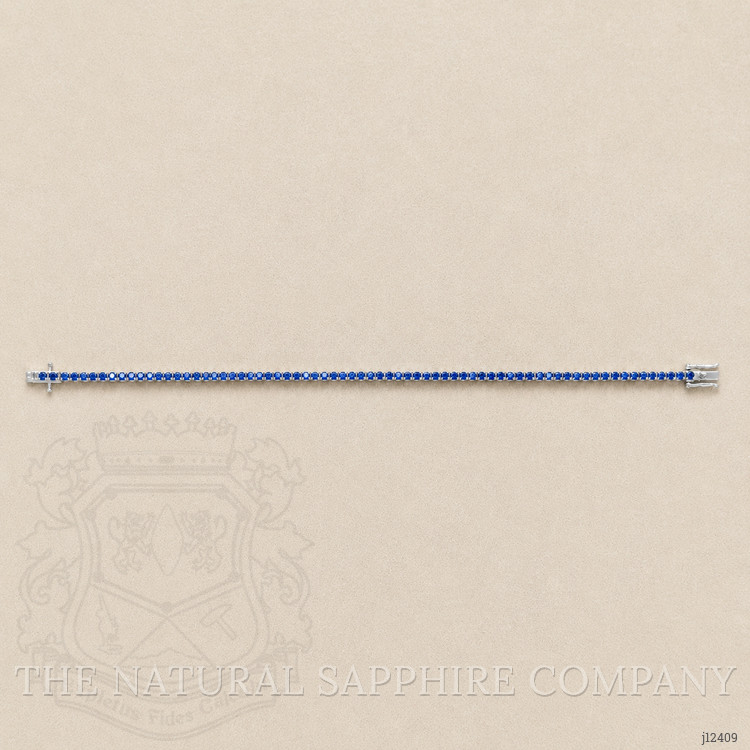 3.46 Ct.Tw. Blue Sapphire Tennis/Line Bracelet, 14K White Gold