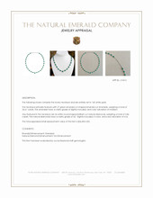 24.61 Ct. Emerald and Natural Diamond Accent Stones Necklace, 14K White Gold Appraisal