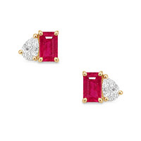 0.74 Ct.Tw. Ruby 14K Yellow Gold earring