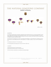 1.26 Ct.Tw.Total Carat Weight Purple Amethyst and Natural Diamond Studs Earrings, 14K Yellow Gold Appraisal