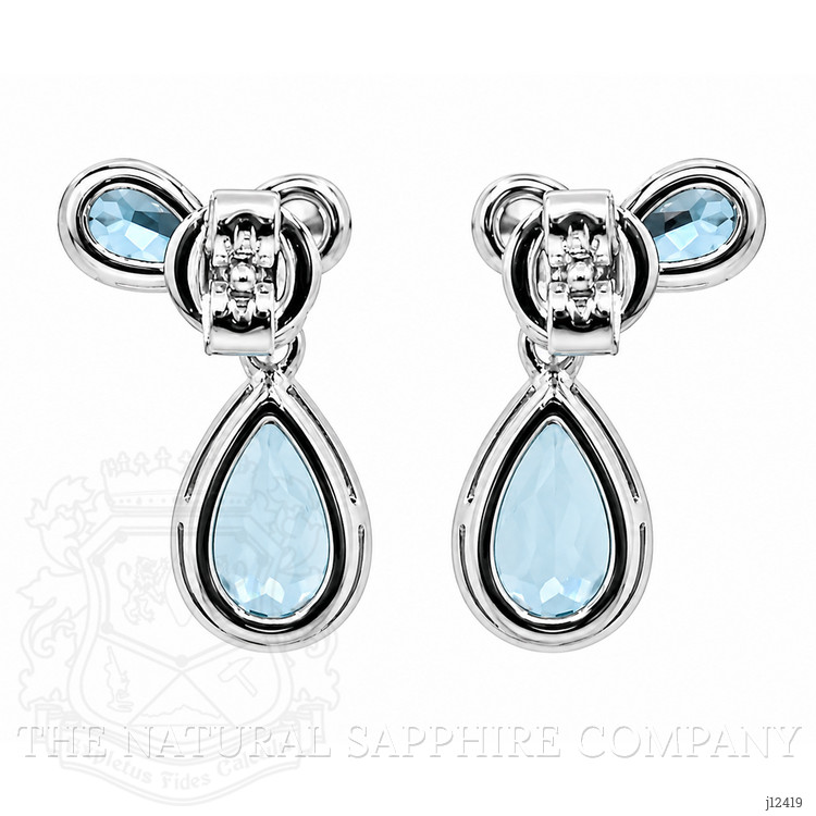 2.18 Ct.Tw. Blue Topaz and Natural Diamond Studs Earrings, Silver