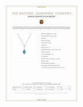 1.96 Ct. Blue Topaz and Natural Diamond Accent Stones Necklace, Silver Scan Report