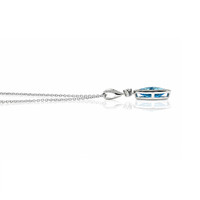 1.96 Ct. Blue Topaz and Natural Diamond Accent Stones Necklace, Silver Image