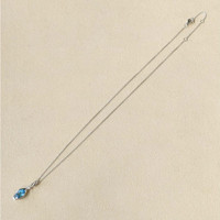 1.96 Ct. Blue Topaz and Natural Diamond Accent Stones Necklace, Silver Life Style