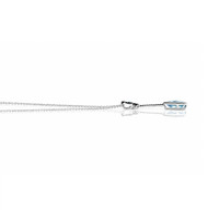1.82 Ct. Blue Topaz and Natural Diamond Bezel Pendant, Silver Image