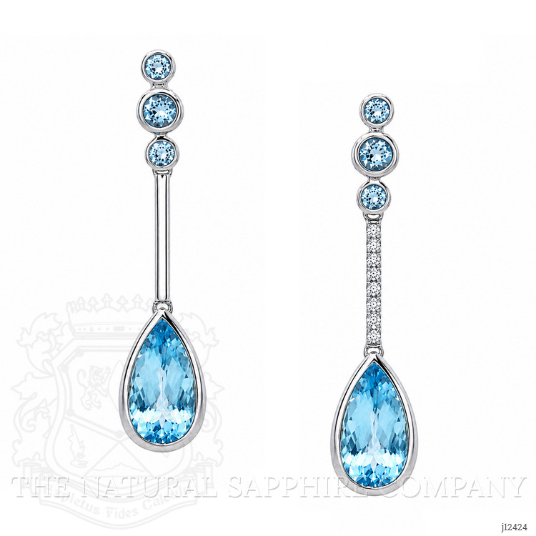 2.88 Ct.Tw. Blue Topaz Studs Earrings, Silver