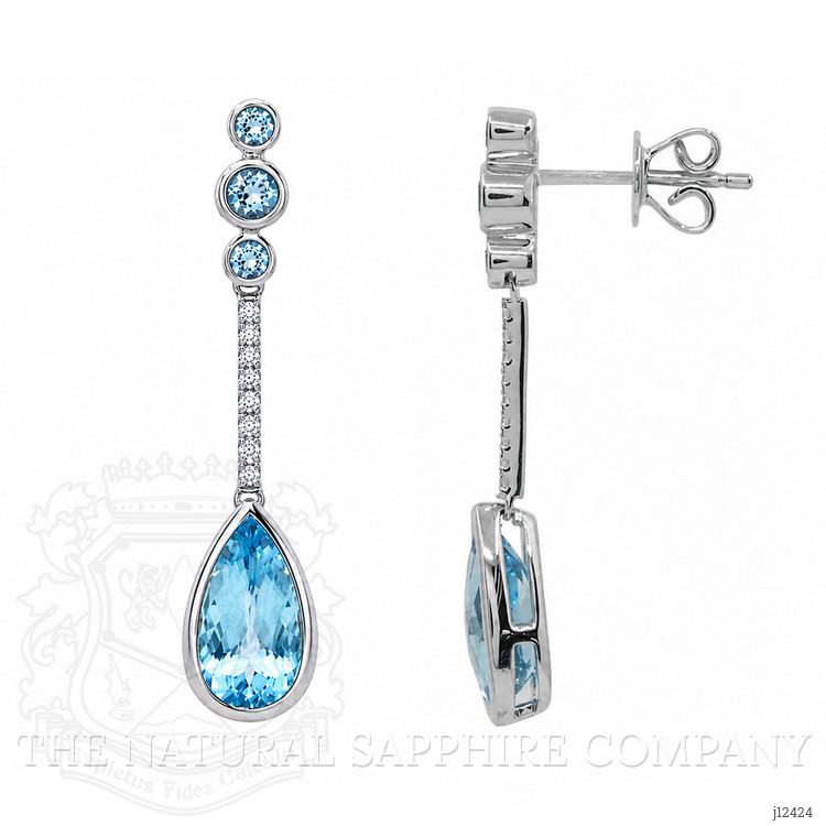 2.88 Ct.Tw. Blue Topaz Studs Earrings, Silver