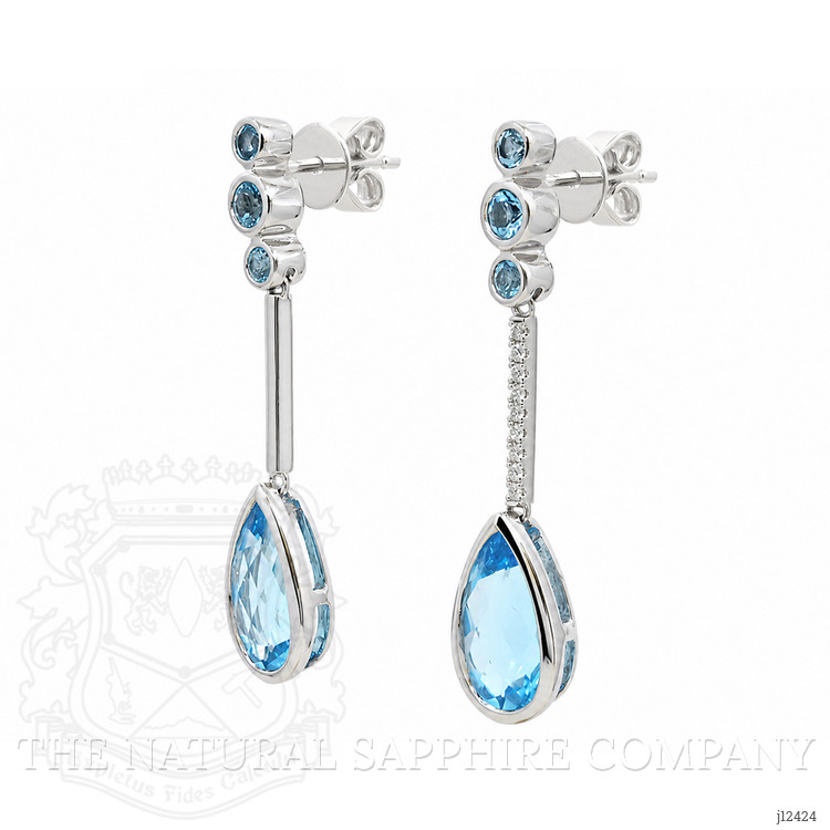 2.88 Ct.Tw. Blue Topaz Studs Earrings, Silver