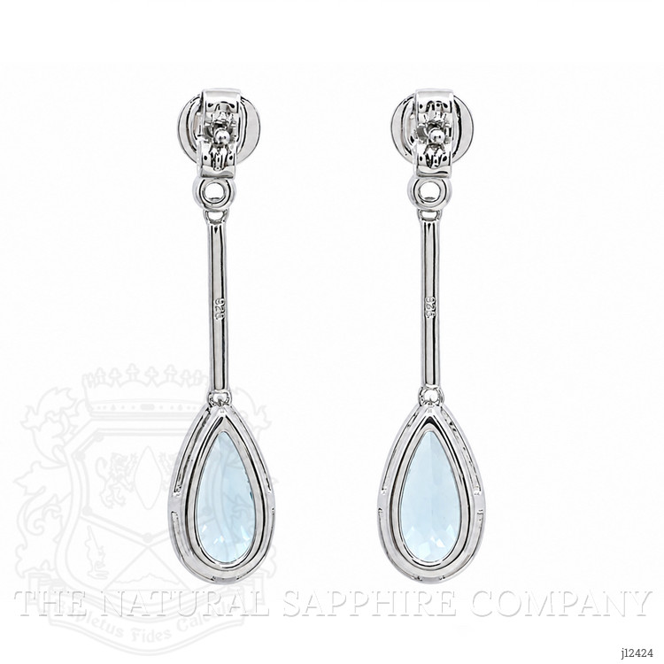 2.88 Ct.Tw. Blue Topaz Studs Earrings, Silver