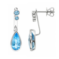 4.68&nbsp;Ct.Tw.Total Carat Weight Blue Topaz Studs Earrings, Silver Image