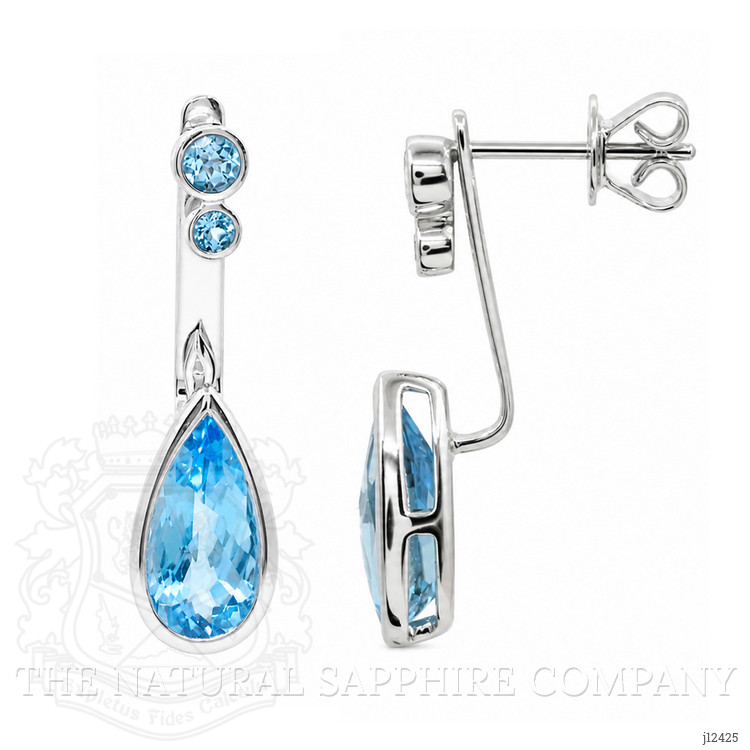 4.68 Ct.Tw. Blue Topaz Studs Earrings, Silver