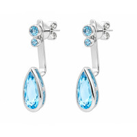 4.68&nbsp;Ct.Tw.Total Carat Weight Blue Topaz Studs Earrings, Silver Image