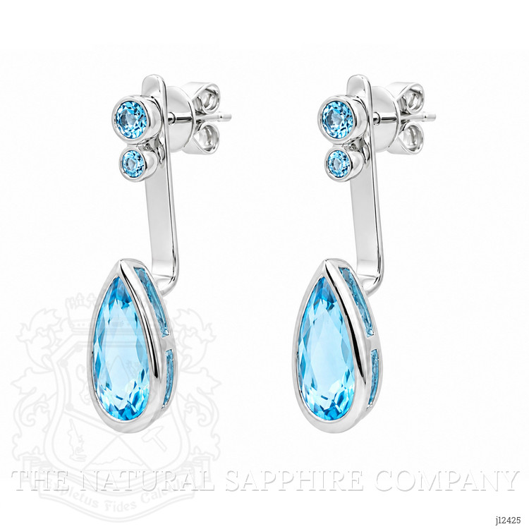 4.68 Ct.Tw. Blue Topaz Studs Earrings, Silver