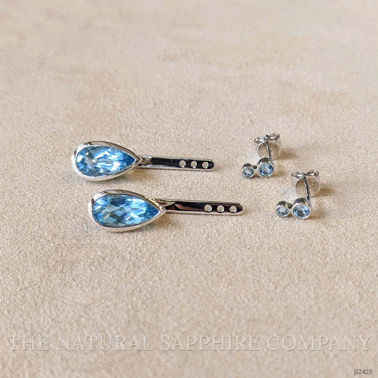4.68 Ct.Tw. Blue Topaz Studs Earrings, Silver