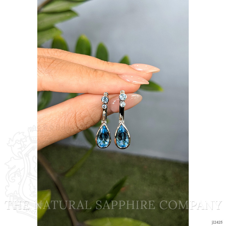 4.68 Ct.Tw. Blue Topaz Studs Earrings, Silver
