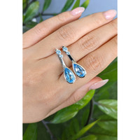 4.68 Ct.Tw.Total Carat Weight Blue Topaz Studs Earrings, Silver Life Style