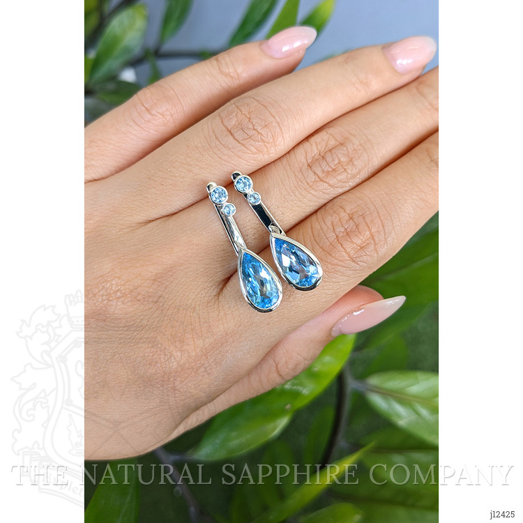 4.68 Ct.Tw. Blue Topaz Studs Earrings, Silver