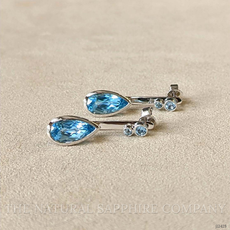 4.68 Ct.Tw. Blue Topaz Studs Earrings, Silver
