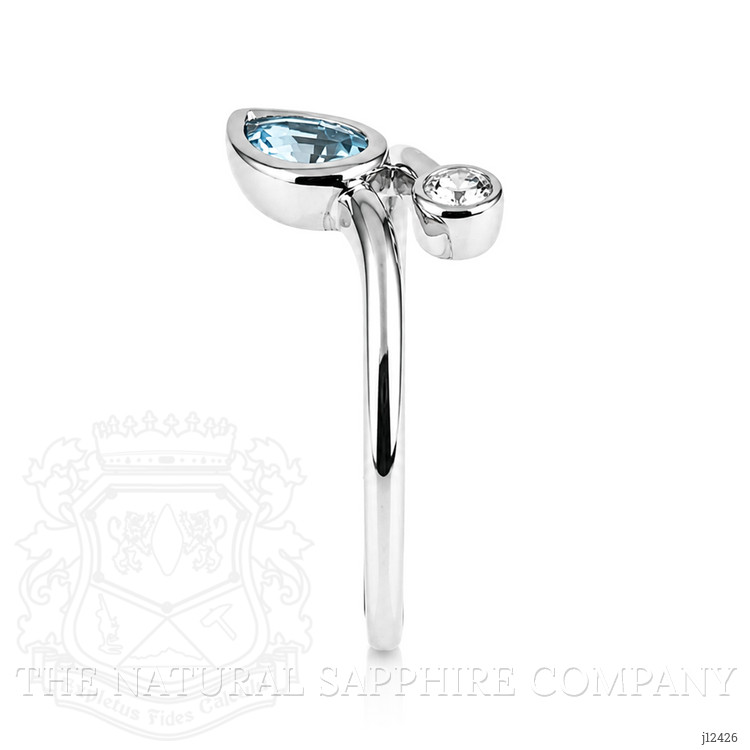 0.52 Ct. Blue Topaz and Natural Diamond Bezel Ring, Silver