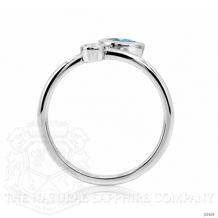 0.52 Ct. Blue Topaz and Natural Diamond Bezel Ring, Silver